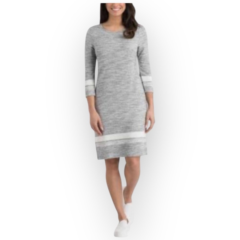 NWT Hilary Radley 3/4 Sleeve Dress – XXL‎ – White/Grey Stripe